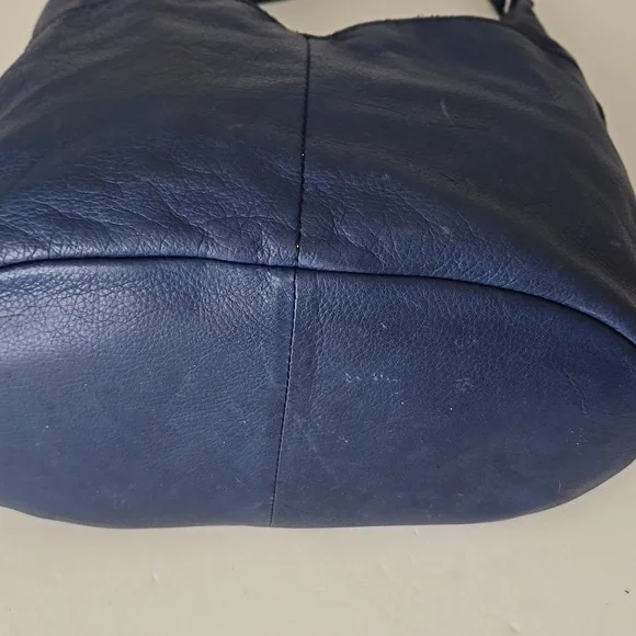 American Leather Co Carrie Hobo Bag Blue Navy - Picture 7 of 16